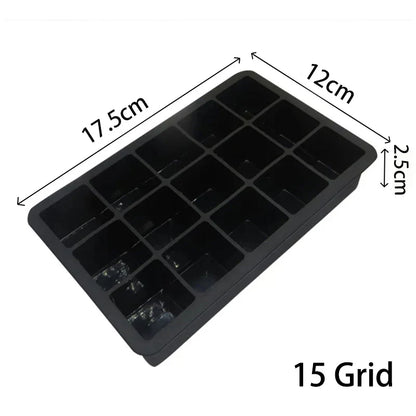 Large Silicone Ice Cube Tray — 4/6/8/15 Grid Mold for Bar, Pub, DIY Ice Blocks