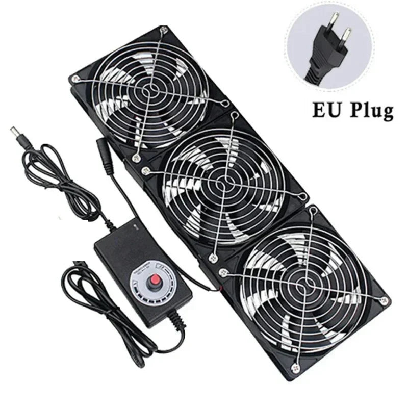 120mm 3000RPM Cooling Fan with Controller – 12V/220V Server, BTC Machine, Workstation Cabinet Radiator Fan