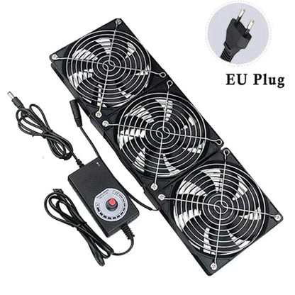 120mm 3000RPM Cooling Fan with Controller – 12V/220V Server, BTC Machine, Workstation Cabinet Radiator Fan