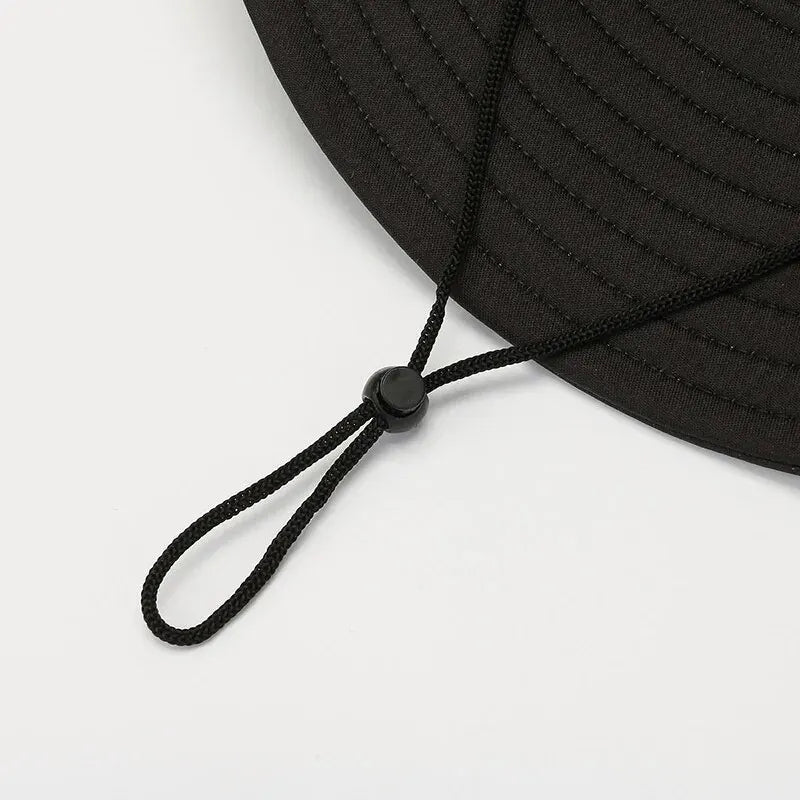 Men's and Women's Solid Color Bucket Hat - Big Brim Folding Sun Hat for Spring and Summer Outdoor Fishing and Mountaineering