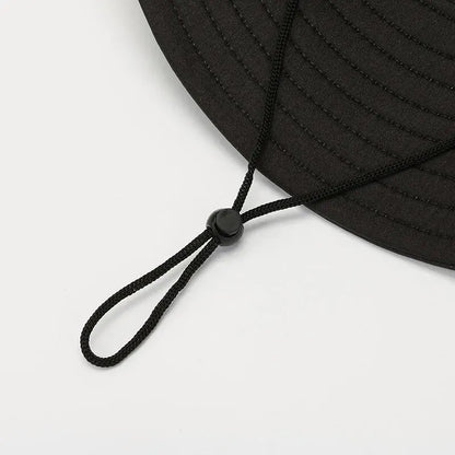 Men's and Women's Solid Color Bucket Hat - Big Brim Folding Sun Hat for Spring and Summer Outdoor Fishing and Mountaineering