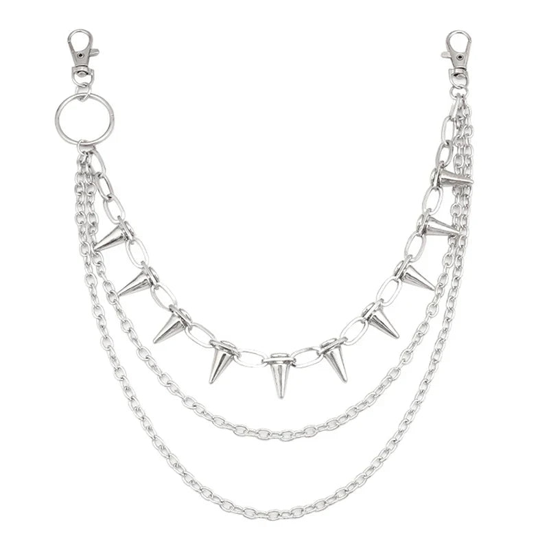 Punk Rock Metal Waist Chain Keychain – Unisex Hip-Hop Jewelry for Jeans, Wallets & Accessories