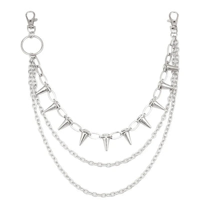 Punk Rock Metal Waist Chain Keychain – Unisex Hip-Hop Jewelry for Jeans, Wallets & Accessories