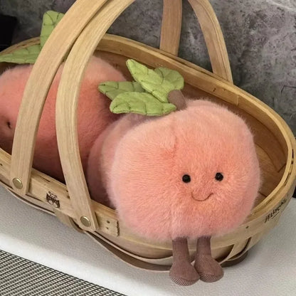 Kawaii Peach with Legs Doll – Smiling Face Fruit Cosplay Cushion, Sofa Decor, Perfect for Kids' Birthday Gifts