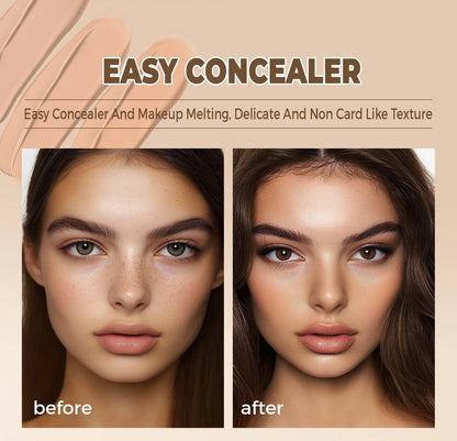 Waterproof Full-Coverage Concealer — Natural Finish Foundation for Tattoos, Scars, All Skin Tones & Types
