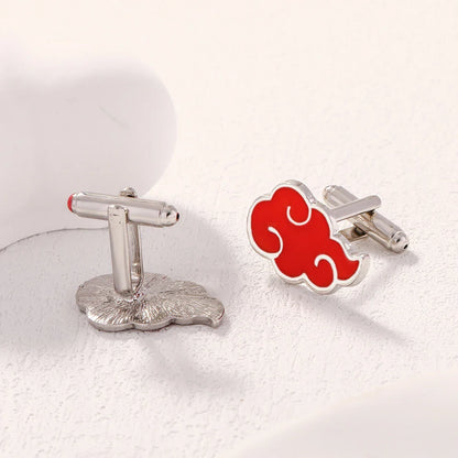 New Cloud Red Cufflinks for Men – Modern Metal Sleeve Buttons, Wholesale Gemelos