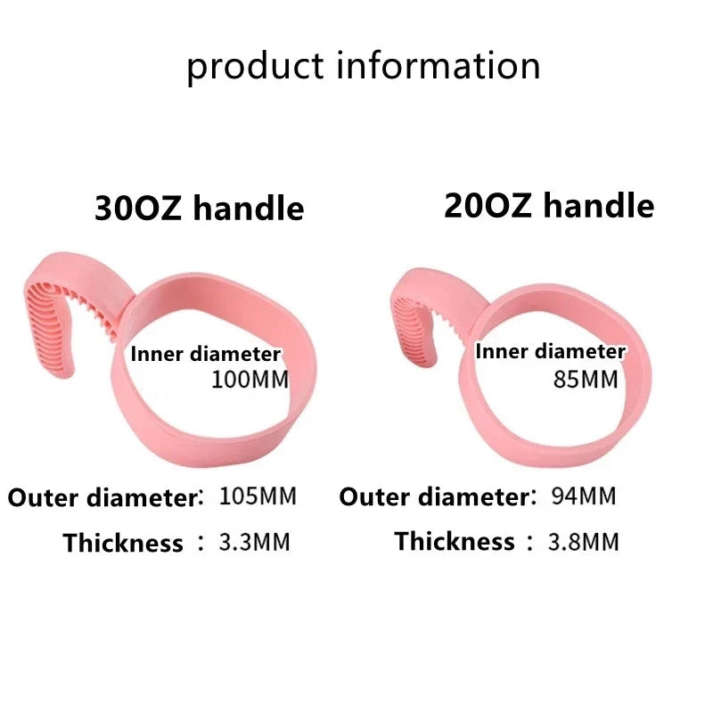 Non-Slip Handle Holder for 20oz and 30oz Tumbler Mugs - Coffee/Water Cup Bottle Accessories for Travel, Portable Insulated Plastic