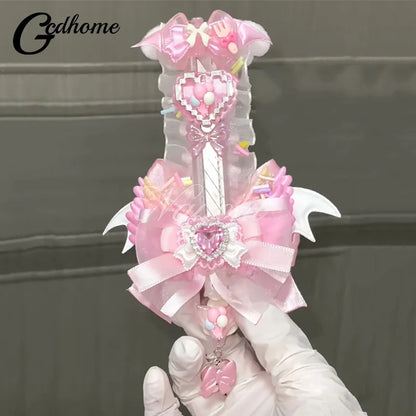 Sweet Pink Korean Y2K Heart Bow Utility Knife – Cute Portable Box Cutter for Students & Scrapbooking