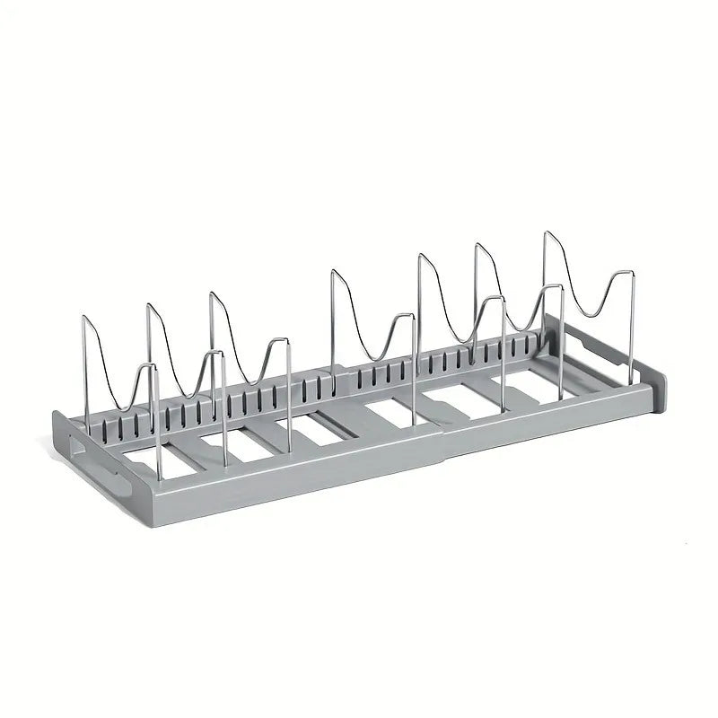 Expandable Kitchen Cabinet Pot Organizer Rack – Adjustable Divider for Pots, Pans & Multi-Purpose Storage