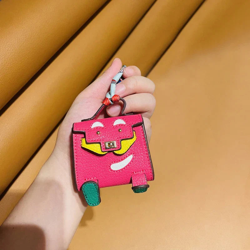 Mini PU Leather Handbag Pendant – Decorative Case for AirPods 2/3/4/Pro 2 and Galaxy Buds 3/3Pro/Buds FE