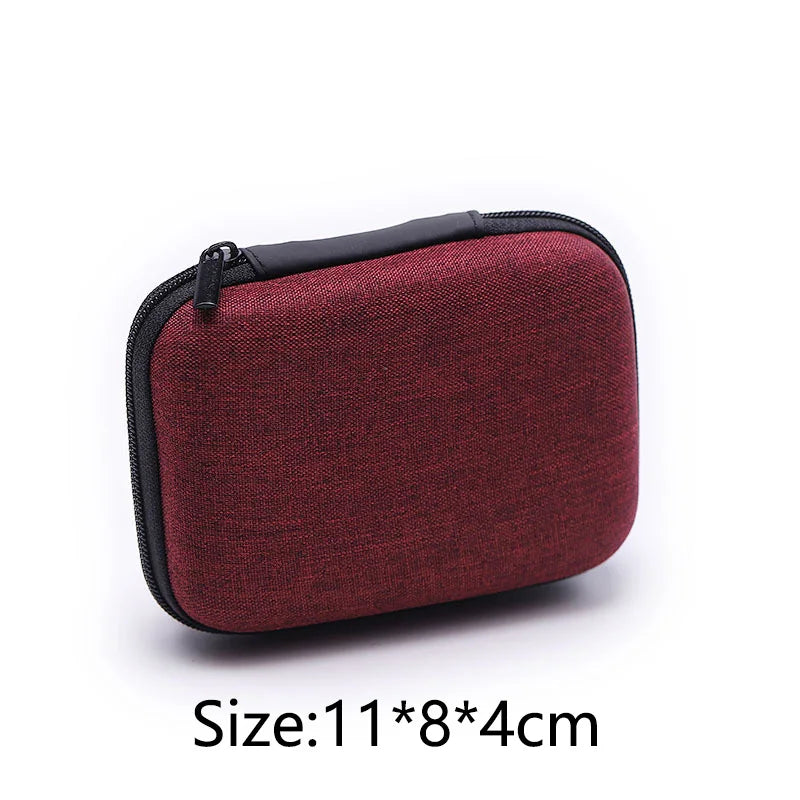 Mini Portable Hard Earphone Case – Storage Bag for AirPods, Earpods, Headphones & USB Cables
