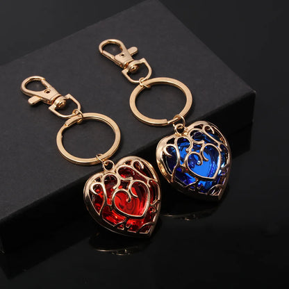 Zelda Tears of the Kingdom Keychain – Red Sapphire Heart Pendant Cosplay Accessory Gift