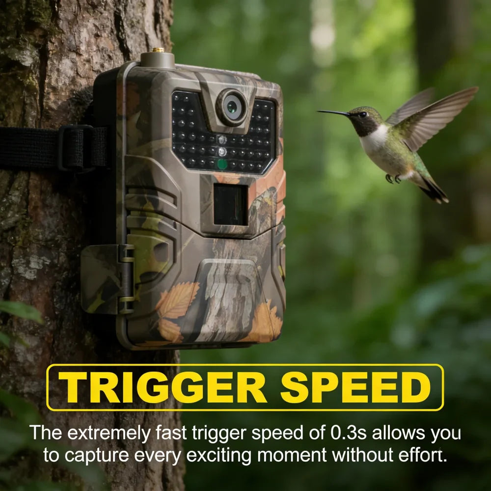 4G 120MP 4K Trail Camera HC900PRO – Wildlife Hunting Camera with Live APP Monitoring, Free Cloud Storage, Night Vision & Motion Detection Photo Trap System