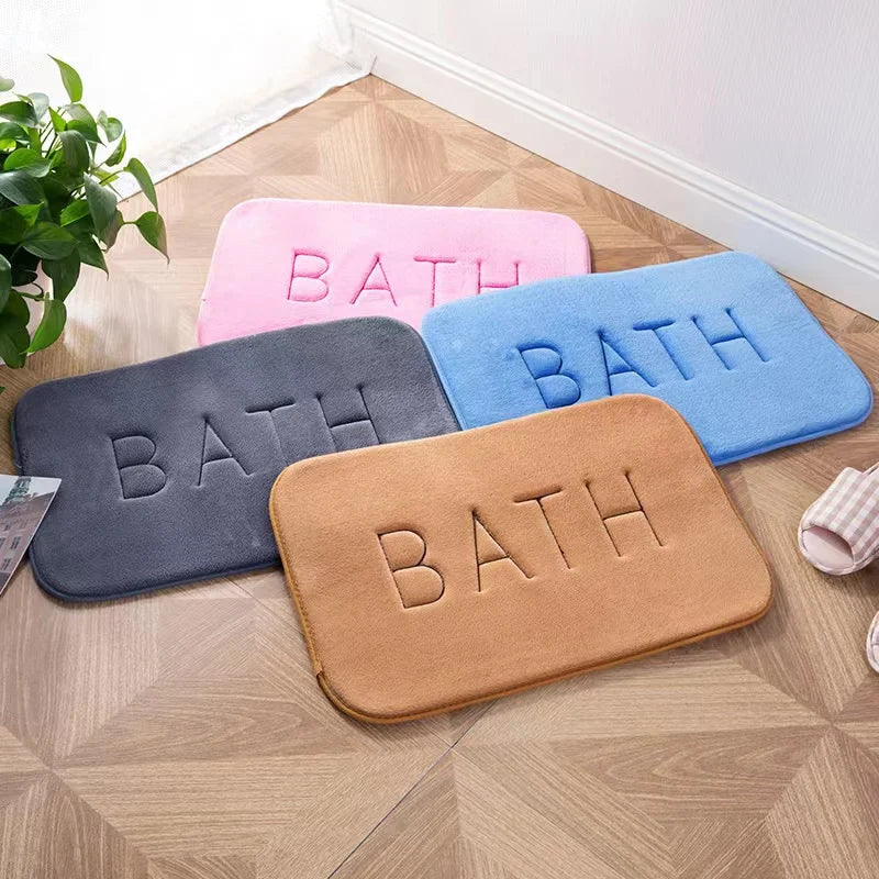 Anti-Slip Faux Cashmere Memory Foam Carpet – Super Absorbent Coral Fleece Floor Mat for Kitchen, Living Room & Bathroom