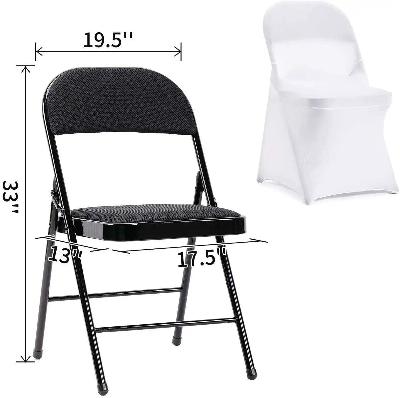 READOR White Spandex Chair Covers – 30/50/100Pcs Stretch Slipcovers for Wedding, Party & Banquet Folding Chairs