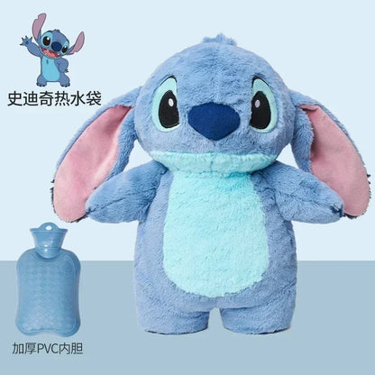 Disney Plush Hand Warmer Bottles - Stitch, Angel, Lotso, Pooh Bear, Dumbo Hot Water Hand Bag, Portable Warm Gift for Girls