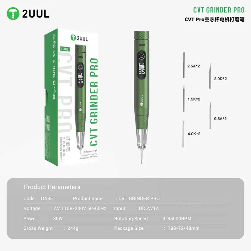 2UUL DA85 CVT Grinder Pro Polishing Pen – Multi-Function Phone Repair Tool for Screen Polishing, Grinding & Device Disassembly