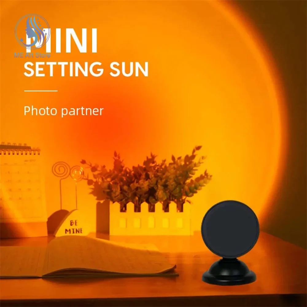 Vibrant Sunset Projection Light – 16-Color Spectrum, USB Remote Control, Dynamic LED Light for Warm Home Ambience