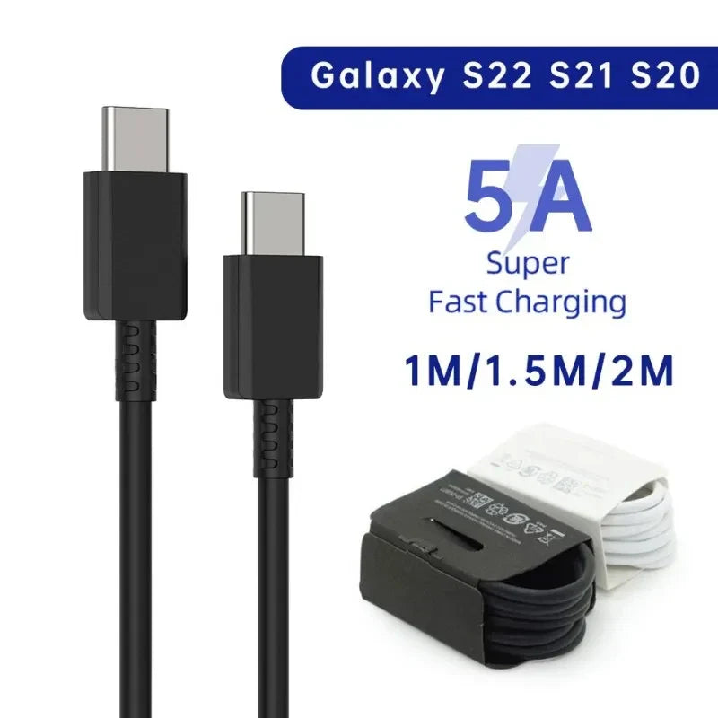 NNBILI 2-Pack 45W USB-C Fast Charging & Data Cable — Compatible with Samsung Galaxy S20/S22/S23 Ultra, Note 10+, A54 5G