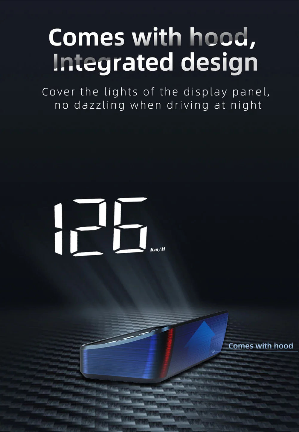 M2 Head-Up Display Digital Speedometer GPS HUD – Plug & Play Windshield Projector with Large KMH Font for All Cars