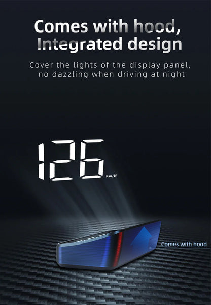 M2 Head-Up Display Digital Speedometer GPS HUD – Plug & Play Windshield Projector with Large KMH Font for All Cars