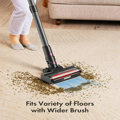 Homeika Cordless Vacuum Cleaner – 23KPa Powerful Suction, 48min Runtime, LED Display for Hard Floors & Carpets