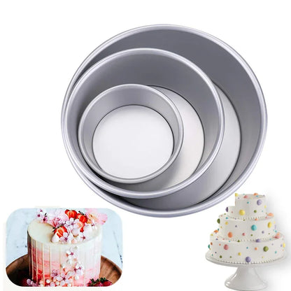 Tiered Round Cake Pan Set with Removable Bottom - 4/6/8/10/12 Inch Non-Stick Aluminum Alloy Baking Molds, Kitchen Tools