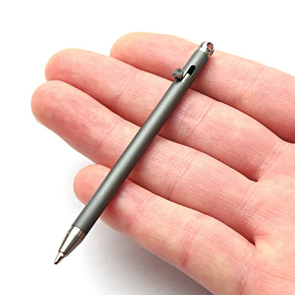 Pure Titanium Mini Bolt Pen — Compact Portable Keychain Metal Ballpoint Pen Travel & Signing Gift