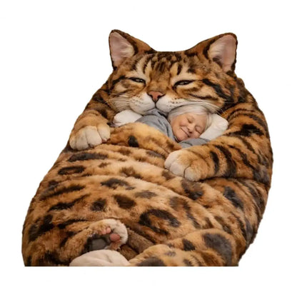 190x80cm Plush Animal Sleeping Bag for Adults – Soft Envelope Slumber Sack with Cat, Frog, Shark & Rabbit Designs for Home & Travel