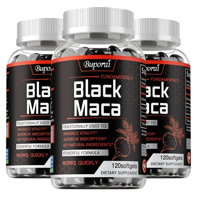 Black Maca Supplement – Natural Energizer for Performance, Energy, Endurance, Muscle Mass & Hormone Balance