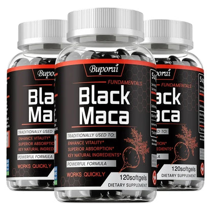 Black Maca Supplement – Natural Energizer for Performance, Energy, Endurance, Muscle Mass & Hormone Balance