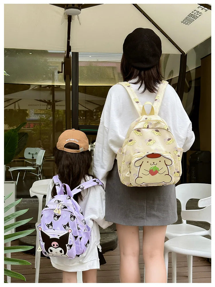 Anime Cartoon Kuromi, Melody & Cinnamoroll Backpack – Kawaii Canvas Schoolbag for Boys & Girls, Hello Kitty Fashion Kids Backpack