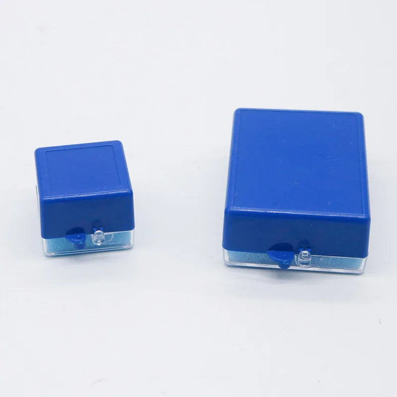 100PCS Dental Implant Storage Box – 1inch & 2inch Plastic Denture Box with Sponge, Blue, Black, White, for Dentistry & Laboratory