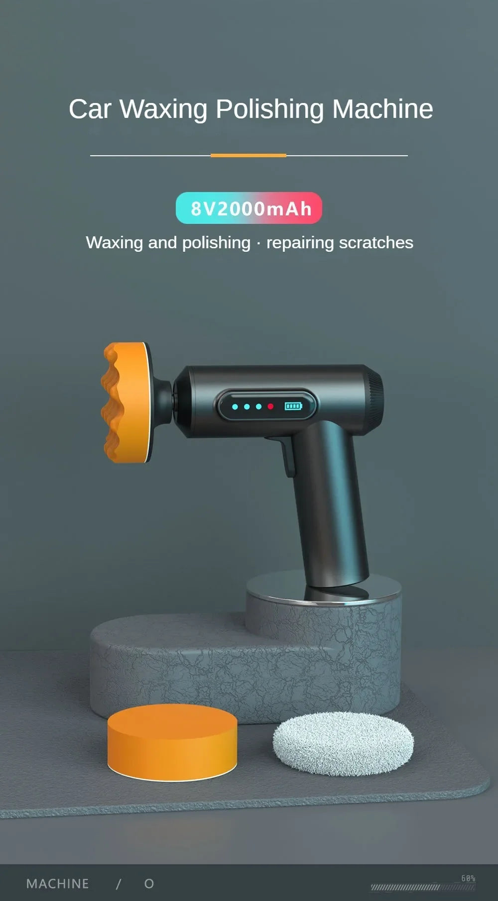 Wireless Car Polisher Machine — Cordless Electric Auto Waxing & Polishing Tool for Car Repair
