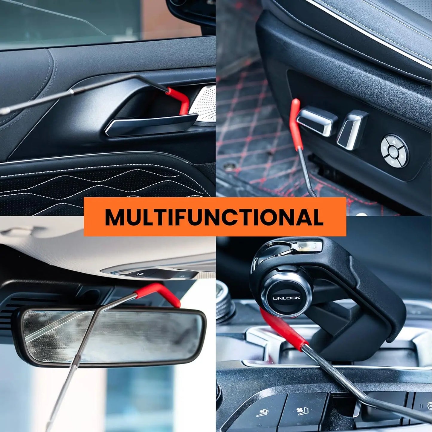 EAFC 21/18PCS Car Door Tool Kit - Inflatable Air Pump, Auto Window Door Opener, Fixing Gripper Tools, Long Reach Kit with Carrying Bag