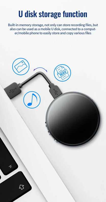 Digital Voice Recorder 64GB – Activated USB Flash Magnet Dictaphone with HD Noise Reduction, 100-Hour Audio & MP3 Player