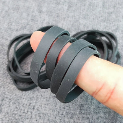 100Pcs Strong Black Rubber Bands - Stretchable Sturdy Elastic Rubber Ties for Office & Home Packaging