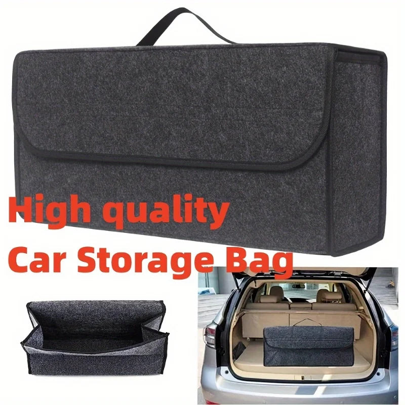 Anti-Slip Compartment Boot Storage Organizer – Soft Felt Car Trunk Organizer & Tool Storage Box, Car Accessories