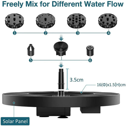 Floating Solar Fountain Pump for Bird Bath – 13/16/18cm Solar Panel Water Feature for Garden Pond Outdoor Decor