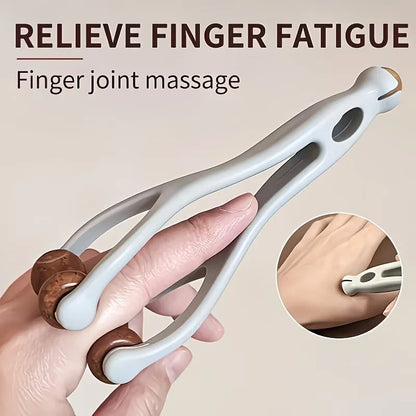 Solid Wood Finger Massage Roller Set (1/3Pcs) – 360° Acupressure Hand & Finger Massager Clip for Meridian Relief, Stress Reduction & Hand Therapy