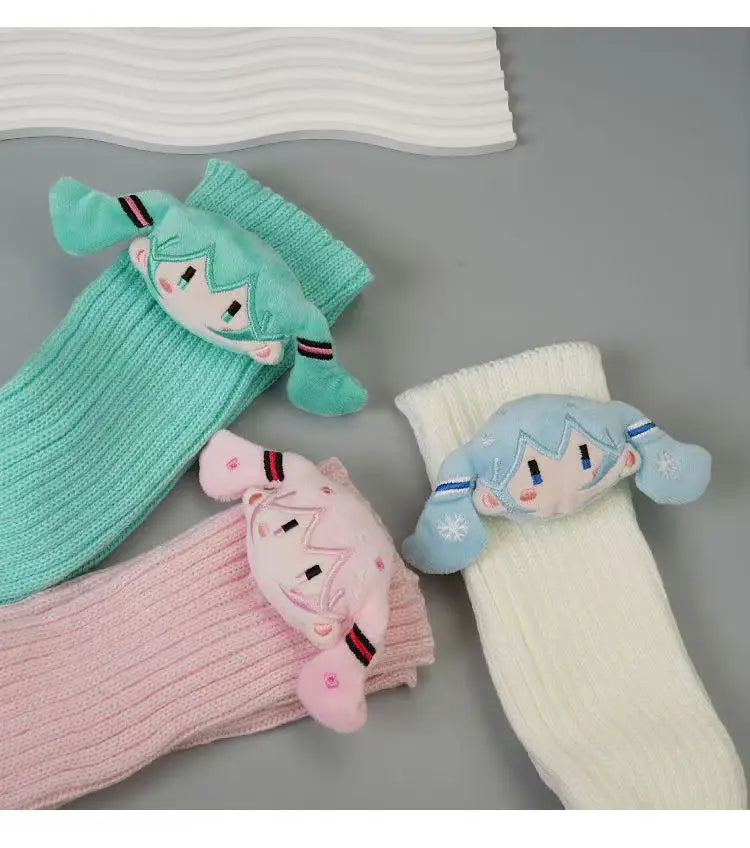 Hatsune Miku Thigh Highs — Kawaii Macaron Color Lolita Leggings for Girls