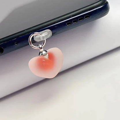 Heart-Shaped Phone Dust Plug Pendant - Universal iPhone/Type-C Accessory for Protection & Style