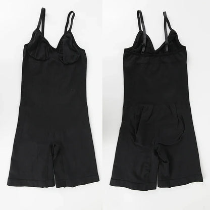 Women’s Bodysuit Shapewear Tank Top — Tummy Control Full Body Shaper with Anti-Chafing Shorts, Waist Trainer & Butt Lifter