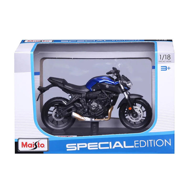 Maisto 1:18 Alloy Motorcycle Model – Yamaha MT-07/MT-10, Ducati, Kawasaki, KTM, Suzuki, BMW
