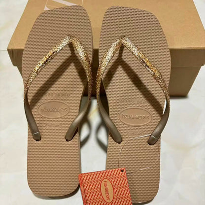 Women’s Summer Rubber Flip Flops - Anti-Slip Comfortable Clip-Toe Slippers