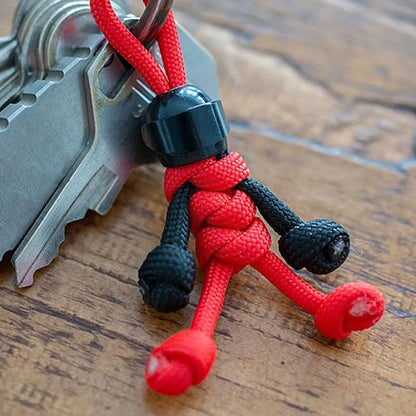 Handmade Building Block Biker Helmet Keychain – Braided Paracord Bag Pendant for Backpack & Doll Hanging