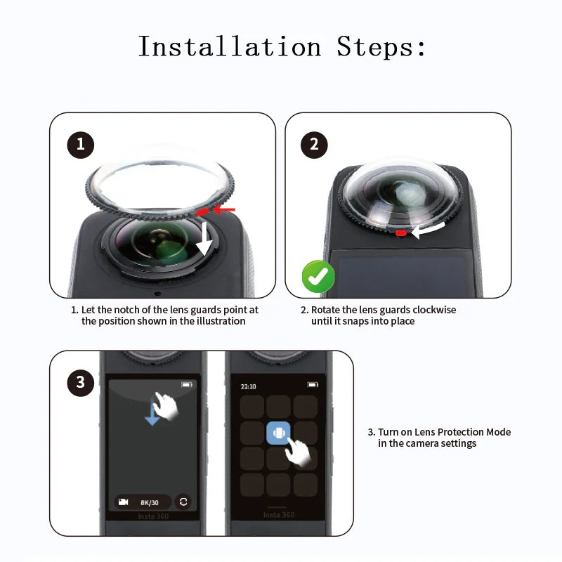 Insta360 X4 Lens Guards, Storage Bag & Screen Protector Film – Anti-Scratch Camera Accessories for Insta360 X4