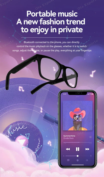 Ola Esporte Smart Glasses — Bluetooth Call Sunglasses, Multi-Functional Anti-Blue Light Wireless Headset for Men and Women