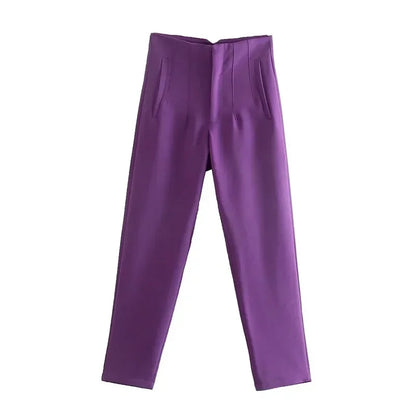 Women High Waist Office Pants - Fashion Formal Pencil Trousers for Workwear Business & Casual Outfits