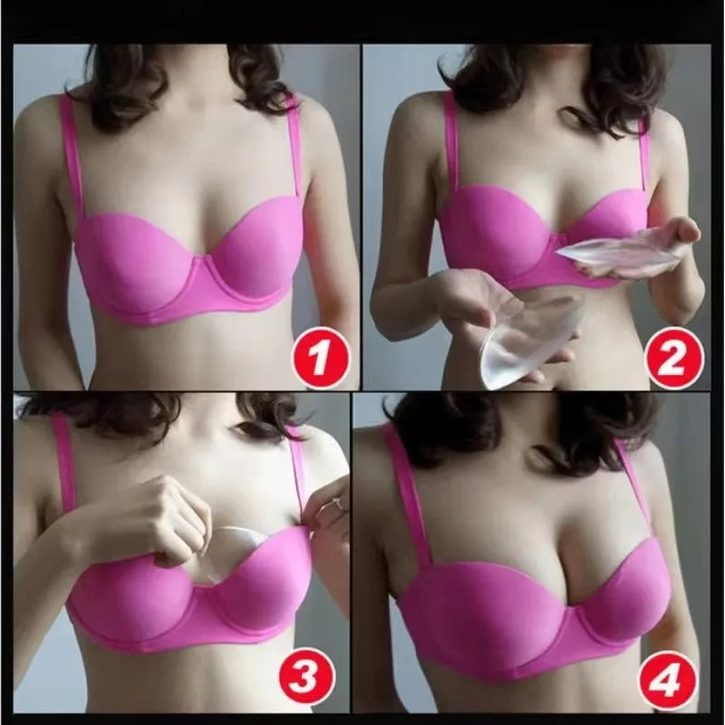 2pcs Silicone Bra Inserts – Sticky Push-Up Breast Pads, Thicker Nipple Covers for Women’s Bras & Swimsuits
